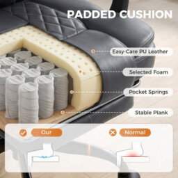 Grey Home Office Chair Reclining Function Computer Desk Chair - thumbnail 4