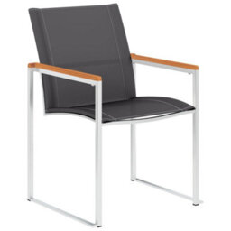 Berkfield Garden Chairs 4 Pcs Textilene And Stainless Steel Grey - thumbnail 2