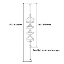 4 Tier Telescopic Bathroom Wall Corner Shelf Rack Shower Caddy Storage Organizer - thumbnail 2