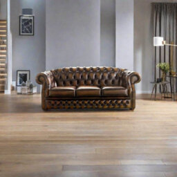 Chesterfield 3 Seater Autumn Tan Leather Sofa Bespoke In Buckingham Style - thumbnail 2