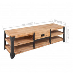 Berkfield Tv Stand Solid Acacia Wood 140X40X45 Cm - thumbnail 5