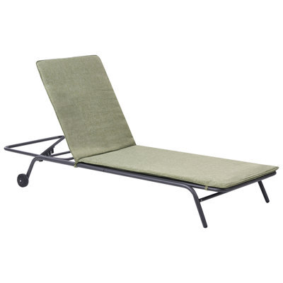 Beliani Sun Lounger Volterra Reclining Metal Green - image 1