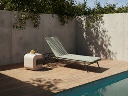 Beliani Sun Lounger Volterra Reclining Metal Green - thumbnail 2