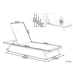Beliani Sun Lounger Volterra Reclining Metal Green - thumbnail 3