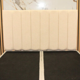 "Urban Textures Luxury 20"" High Boucle Fabric Upholstered  Apollo Line Headboard - Cream" - thumbnail 1