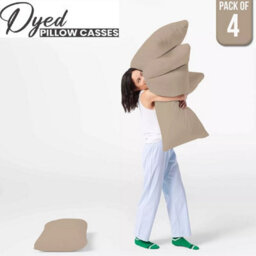 Ameha Bedding Pillowcase-Plain Dyed Beige Breathable Envelope Durable Pillow Cover 2 Pair (50 X 75 Cm) Pillow Covers - thumbnail 1
