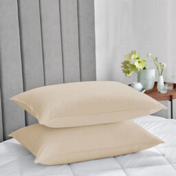 Ameha Bedding Pillowcase-Plain Dyed Beige Breathable Envelope Durable Pillow Cover 2 Pair (50 X 75 Cm) Pillow Covers - thumbnail 7