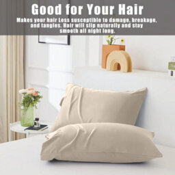 Ameha Bedding Pillowcase-Plain Dyed Beige Breathable Envelope Durable Pillow Cover 2 Pair (50 X 75 Cm) Pillow Covers - thumbnail 9