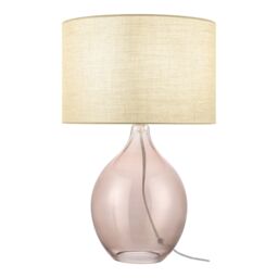 GoodHome Cushing Cylinder Brown & Beige Table Lamp - thumbnail 3