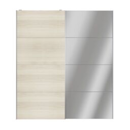 GoodHome Atomia Contemporary Panelled Mirrored Oak Effect 2 Door Sliding Wardrobe Door Kit (H)2250mm (W)2000mm - thumbnail 2