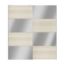 GoodHome Atomia Contemporary Panelled Mirrored Oak Effect 2 Door Sliding Wardrobe Door Kit (H)2250mm (W)2000mm - thumbnail 4