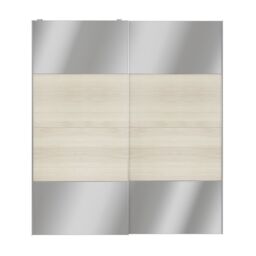 GoodHome Atomia Contemporary Panelled Mirrored Oak Effect 2 Door Sliding Wardrobe Door Kit (H)2250mm (W)2000mm - thumbnail 3
