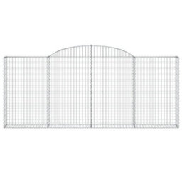 Berkfield Arched Gabion Baskets 7 Pcs 300X30X120/140 Cm Galvanised Iron - thumbnail 4