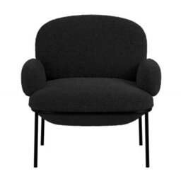 Where Saints Go Ltd Armchair Osca Accent Chair Black Sherpa Fabric Black Metal Frame 79Cm By Where Saints Go - thumbnail 3