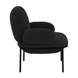 Where Saints Go Ltd Armchair Osca Accent Chair Black Sherpa Fabric Black Metal Frame 79Cm By Where Saints Go - thumbnail 6
