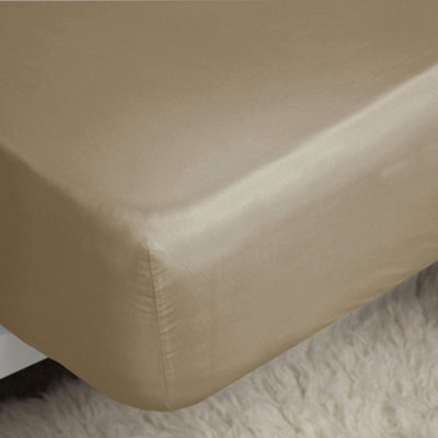 Belledorm Easycare Percale Fitted Sheet Walnut Whip (Narrow Single)