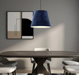 "11"" Navy Velvet Dual Purpose Lampshade  Elegant Drum Shade For Table, Floor Or Ceiling Light (Multi Sizes & Colours Available)" - thumbnail 5