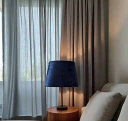 "11"" Navy Velvet Dual Purpose Lampshade  Elegant Drum Shade For Table, Floor Or Ceiling Light (Multi Sizes & Colours Available)" - thumbnail 7