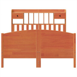 Berkfield Bookcase Bed Without Mattress Wax Brown 160X200Cm Solid Wood Pine - thumbnail 4