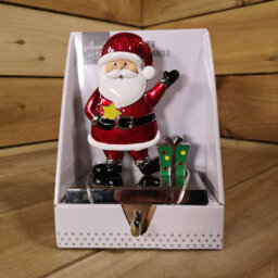 Samuel Alexander 17 Cm Santa And Festive Christmas Present Stocking Hanger In Colour - thumbnail 2