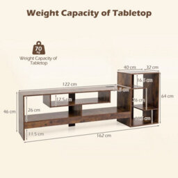 "Brown 55"" Cube Tv Stand Power Outlets" - thumbnail 2