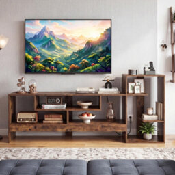 "Brown 55"" Cube Tv Stand Power Outlets" - thumbnail 6