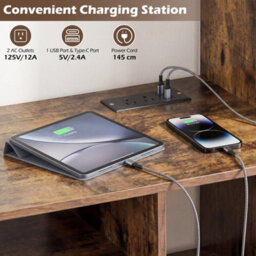 "Brown 55"" Cube Tv Stand Power Outlets" - thumbnail 4