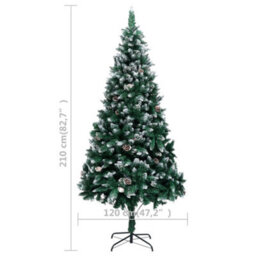 Berkfield Artificial Christmas Tree With Pine Cones And White Snow 210 Cm - thumbnail 6