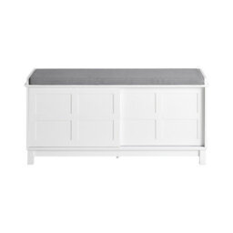 Shoe Cabinet Shoe Rack Shoe Storage Bench With Seat 2 Sliding Doors For Living Room,bedroom Storage,sobuy Fsr86-W,white