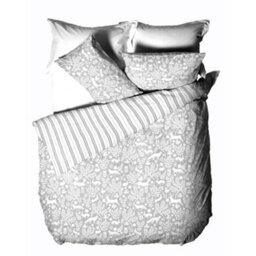 Furn. Skandi Woodland Reversible 100% Brushed Cotton Duvet Cover Set, Super King, Grey - thumbnail 4