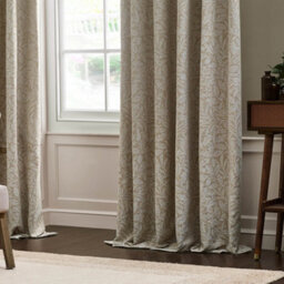 Morris & Co Acorn Tonal Matt Jacquard Room Darkening Pencil Pleat Curtain Pair Linen (W)117Cm X (D)137Cm - thumbnail 4