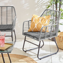 Neo Grey Bamboo Style Garden Sofa, Table & Chairs 4 Piece Set - thumbnail 7