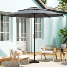 Thehotsale 3-Tier Umbrella With Patio Umbrella Concrete Round Base No Wheels - thumbnail 1