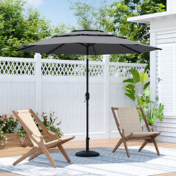 Thehotsale 3-Tier Umbrella With Patio Umbrella Concrete Round Base No Wheels - thumbnail 2