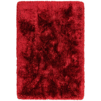 Red Handmade , Luxurious , Modern , Plain , Shaggy , Sparkle Easy To Clean Rug For Living Room, Bedroom - 200Cm X 300Cm