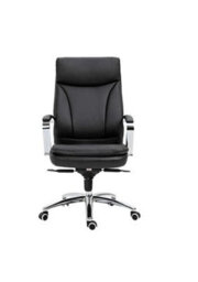 Evre Style Black Office Chair Faux Leather With Height Swivel Adjust Headrest - thumbnail 2
