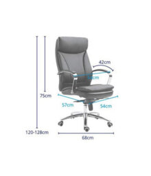 Evre Style Black Office Chair Faux Leather With Height Swivel Adjust Headrest - thumbnail 7