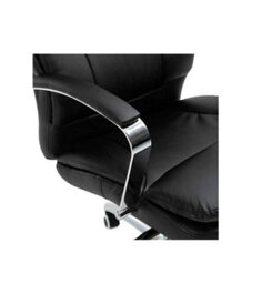 Evre Style Black Office Chair Faux Leather With Height Swivel Adjust Headrest - thumbnail 5