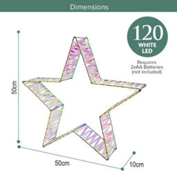 The Christmas Workshop 50Cm Metal Frame Star Light - thumbnail 2