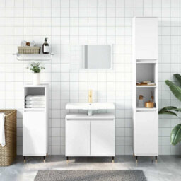 Berkfield Industrial Bathroom Cabinet White 58X33X60 Cm Engineered Wood - thumbnail 2