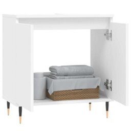 Berkfield Industrial Bathroom Cabinet White 58X33X60 Cm Engineered Wood - thumbnail 3