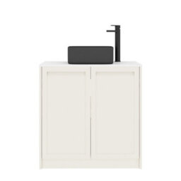 Royal Bathrooms Royal Bathroom Elmore 800mm Classic White Freestanding Bathroom Vanity Unit 2 Door Plain White Worktop With Art Square Basin - thumbnail 7