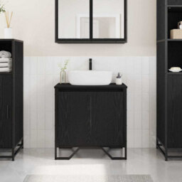 Walplus Sink Cabinet Black Oak 60 X 35 X 60 Cm Engineered Wood - thumbnail 1