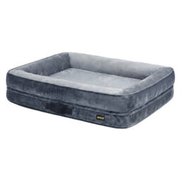 Skylos Dog Bed Xl,orthopedic Dog Bed With Bolster Flannel Grey - thumbnail 2