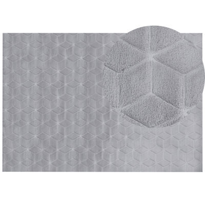 Beliani Faux Fur Rug Thatta Grey 160 X 230 Cm - image 1