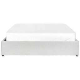 Beliani Ottoman Bed Without Headboard Dinan Fabric Light Grey 140 X 200 Cm (Eu Double) - thumbnail 7