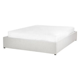 Beliani Ottoman Bed Without Headboard Dinan Fabric Light Grey 140 X 200 Cm (Eu Double) - thumbnail 6