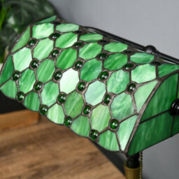 Wyld Haus Nofilu 38Cm Green Stained Glass Table Lamp With Antique Zinc Alloy Base - thumbnail 7