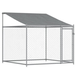 Walplus Grey Dog Cage With Roof And Door 4X2X2 M Galvanised Steel Outdoor Kennel - thumbnail 7