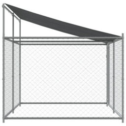 Walplus Grey Dog Cage With Roof And Door 4X2X2 M Galvanised Steel Outdoor Kennel - thumbnail 5